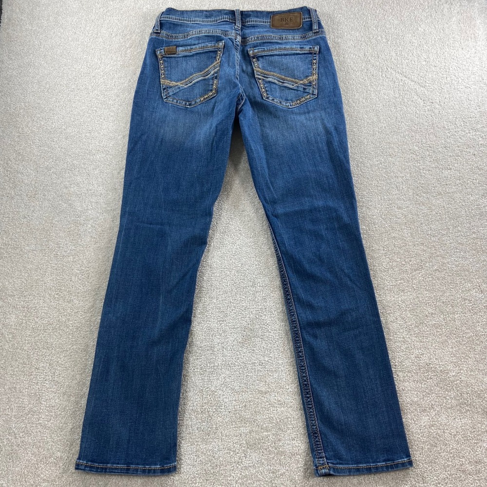 BKE Jake Straight Jeans Mens 32x31 Blue Durable Denim Embroidered Pockets